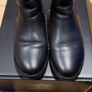 Thursday boots dutchess in black leather size 8.5 women's